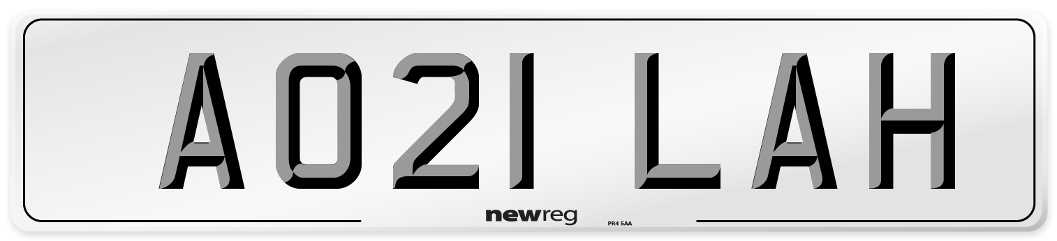 AO21 LAH Number Plate from New Reg